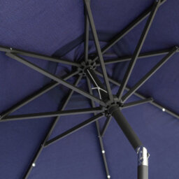VRUC Garden Parasol Outdoor Patio Umbrella With Solar Led Lights And Crank Tilt 2.7M Blue - thumbnail 4