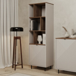 Heze Furniture Evo Open Bookcase With Modern Textured Door - thumbnail 3