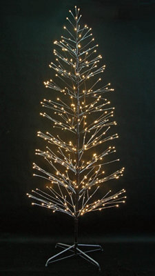 Shatchi 7Ft Prelit Led Snow Twig Christmas Tree Warm White Leds - image 1