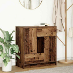 Berkfield Sideboard With Drawers And Doors Old Wood 70.5X34X74.5 Cm - thumbnail 1