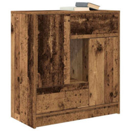 Berkfield Sideboard With Drawers And Doors Old Wood 70.5X34X74.5 Cm - thumbnail 4