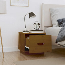 Berkfield Bedside Cabinet Honey Brown 40X34X35 Cm Solid Wood Pine - thumbnail 3