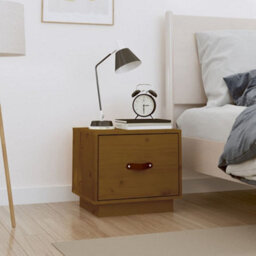 Berkfield Bedside Cabinet Honey Brown 40X34X35 Cm Solid Wood Pine - thumbnail 1