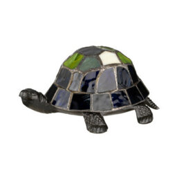 Vintage Bronze Turtle Tortoise Table Lamp With Tiffany Style Led Shade - thumbnail 2