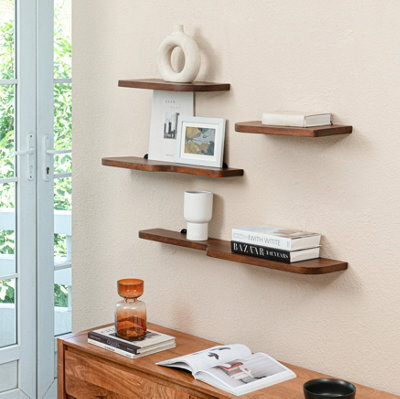 MH London Dale Solid Wood Set Of 4 Wall Mounted Floating Shelves - image 1