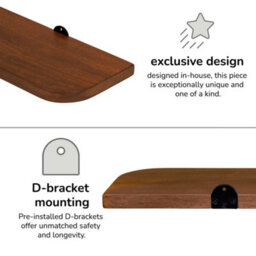 MH London Dale Solid Wood Set Of 4 Wall Mounted Floating Shelves - thumbnail 6