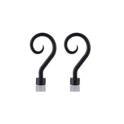 Lister Cartwright 19mm Curtain Pole Ends Finials Pack Of 2 Adjustable Screws Available In Colours Gun Metal (Plastic Crook Finials)