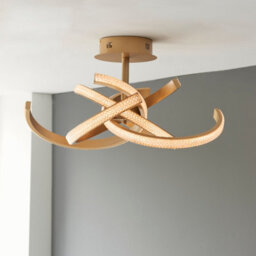 Anson Lighting Lanka 4Lt Ceiling Light In  Satin Gold Paint & Clear Acrylic
