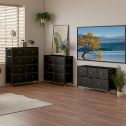 Costway 6 Drawers Dresser Tower Organizer Fabric Storage Chest Of Drawers W/ Metal Frame - thumbnail 4