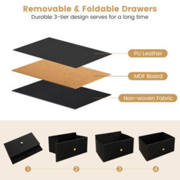 Costway 6 Drawers Dresser Tower Organizer Fabric Storage Chest Of Drawers W/ Metal Frame - thumbnail 6
