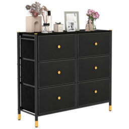 Costway 6 Drawers Dresser Tower Organizer Fabric Storage Chest Of Drawers W/ Metal Frame - thumbnail 2