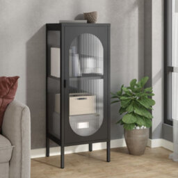 Berkfield Sideboard Black 40X35X105 Cm Glass And Steel