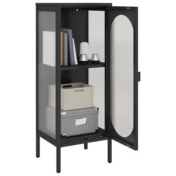 Berkfield Sideboard Black 40X35X105 Cm Glass And Steel - thumbnail 5