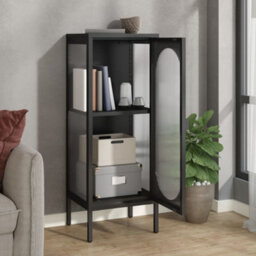 Berkfield Sideboard Black 40X35X105 Cm Glass And Steel - thumbnail 3