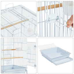 Yaheetech White Play Top Metal Bird Cage W/ Detachable Rolling Stand - thumbnail 8