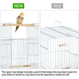 Yaheetech White Play Top Metal Bird Cage W/ Detachable Rolling Stand - thumbnail 9