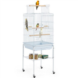 Yaheetech White Play Top Metal Bird Cage W/ Detachable Rolling Stand - thumbnail 2