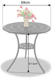 Centurion Supports Positano Black Garden And Patio Cast Aluminium Bistro Table - thumbnail 5