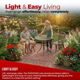 Centurion Supports Positano Black Garden And Patio Cast Aluminium Bistro Table - thumbnail 7