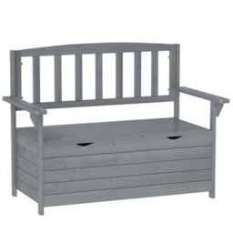 Wyld Haus Cozicce Metal Grey 2-Seater Outdoor Storage Bench With Lift-Up Seat, 164L Capacity, Wood Frame - thumbnail 2