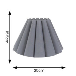 Valuelights Lauren Grey Fabric Pleated Scallop Edge Tapered Ceiling Floor Table Lamp Shade (D)25Cm - thumbnail 4