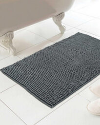 Country Club Chenille Loop Bath Mat Non Slip Absorbent Charcoal 46X76Cm - thumbnail 1