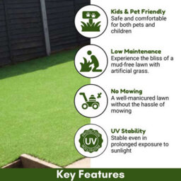 "Fern 20mm Soft Outdoor Artificial Grass, Value For Money, Pet-Friendly Artificial Grass-3M(9'9"") X 4M(13'1"")-12M²" - thumbnail 2