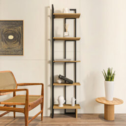 Decorotika Alice Corner Bookcase With Metal Frame - thumbnail 4