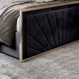 Waddington Upholstered Soft Velvet Black Metal Designer Bed Frame - thumbnail 6