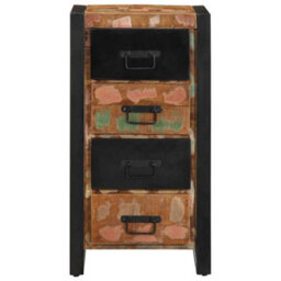 Berkfield Drawer Cabinet Multicolour 40X40X75 Cm Solid Wood Reclaimed - thumbnail 2