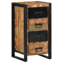 Berkfield Drawer Cabinet Multicolour 40X40X75 Cm Solid Wood Reclaimed - thumbnail 4