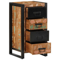 Berkfield Drawer Cabinet Multicolour 40X40X75 Cm Solid Wood Reclaimed - thumbnail 5