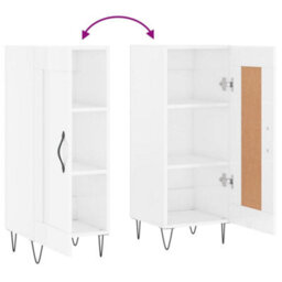Berkfield Modern Sideboard High Gloss White 34.5X34X90 Cm Engineered Wood - thumbnail 9