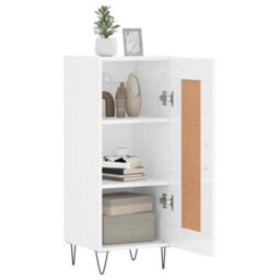 Berkfield Modern Sideboard High Gloss White 34.5X34X90 Cm Engineered Wood - thumbnail 4