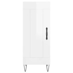 Berkfield Modern Sideboard High Gloss White 34.5X34X90 Cm Engineered Wood - thumbnail 5