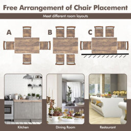 Gainoom 5-Piece Industrial Coffee Kitchen Dining Table And Chairs Set - thumbnail 9