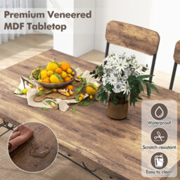 Gainoom 5-Piece Industrial Coffee Kitchen Dining Table And Chairs Set - thumbnail 7