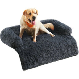 Songmics Oversized Dog Sofa Bed, Calming Pet Lounger With Cover, Large Breed Comfort, Dark Grey - thumbnail 7