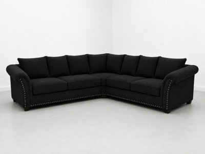 Harrison Plush Velvet Sofa - Elegant Modern Sofa Collection - Black Corner Sofa