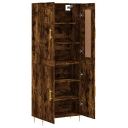 Berkfield Elegant Highboard Smoked Oak 69.5X34X180 Cm Engineered Wood - thumbnail 4