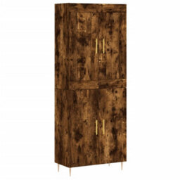 Berkfield Elegant Highboard Smoked Oak 69.5X34X180 Cm Engineered Wood - thumbnail 1
