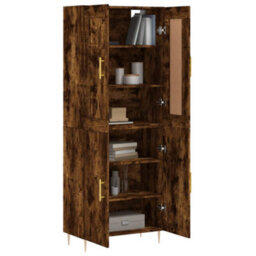 Berkfield Elegant Highboard Smoked Oak 69.5X34X180 Cm Engineered Wood - thumbnail 3