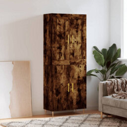 Berkfield Elegant Highboard Smoked Oak 69.5X34X180 Cm Engineered Wood - thumbnail 2