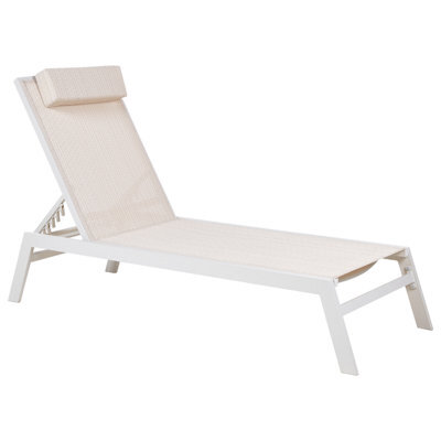 Beliani Sun Lounger Catania Reclining Metal Beige - image 1