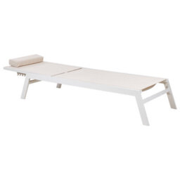 Beliani Sun Lounger Catania Reclining Metal Beige - thumbnail 4