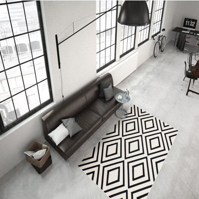 Lina 500 Ivory/schwarz Modern Rug By Kayoom -80Cm X 300Cm - image 1