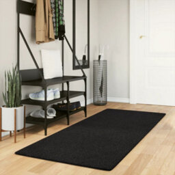 Walplus Rug Huarte Short Pile Soft And Washable Black 80X200 Cm - thumbnail 1