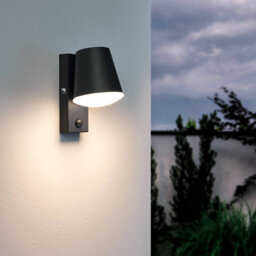 Eglo Caldiero Black Metal Ip44 Outdoor Wall Light With Sensor, (D) 14Cm - thumbnail 3