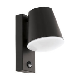 Eglo Caldiero Black Metal Ip44 Outdoor Wall Light With Sensor, (D) 14Cm - thumbnail 2