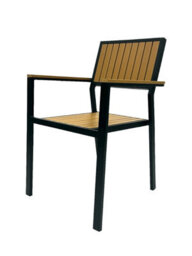 Deluxe Stacking Garden Chairs Light Finish, Deluxe Garden Dining Chairs, Decking Chair Be Furniture - thumbnail 3